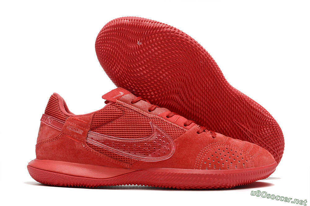 Men's Nike Street Gato IC Football Shoes - Red/Red/Red 2