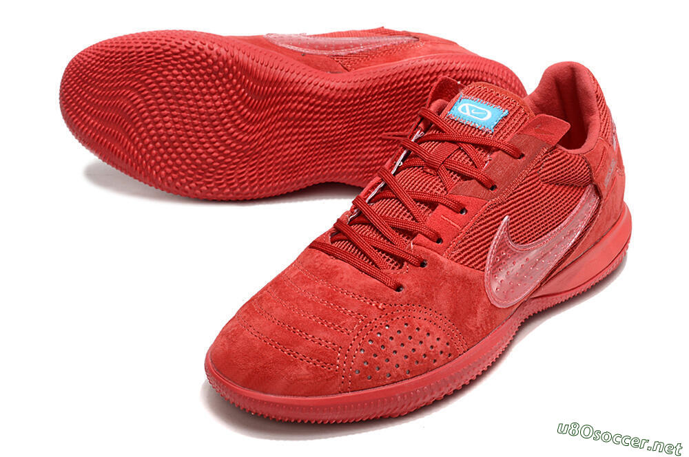 Men's Nike Street Gato IC Football Shoes - Red/Red/Red 3