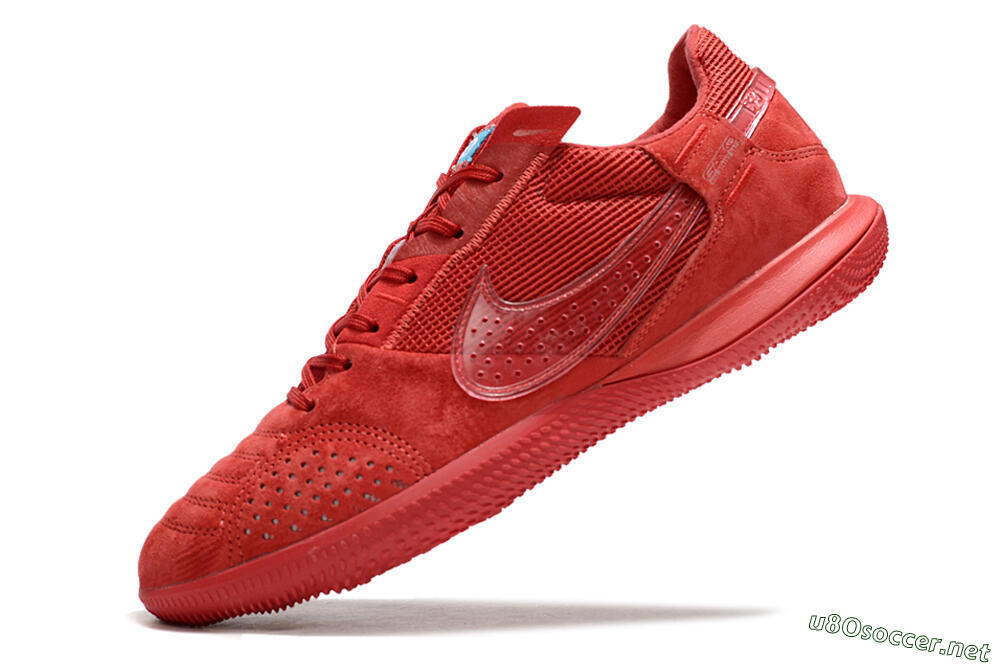 Men's Nike Street Gato IC Football Shoes - Red/Red/Red 5