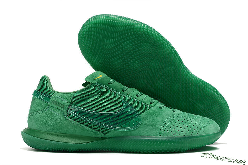 Men's Nike Street Gato IC Football Shoes - Green/Green/Green 2