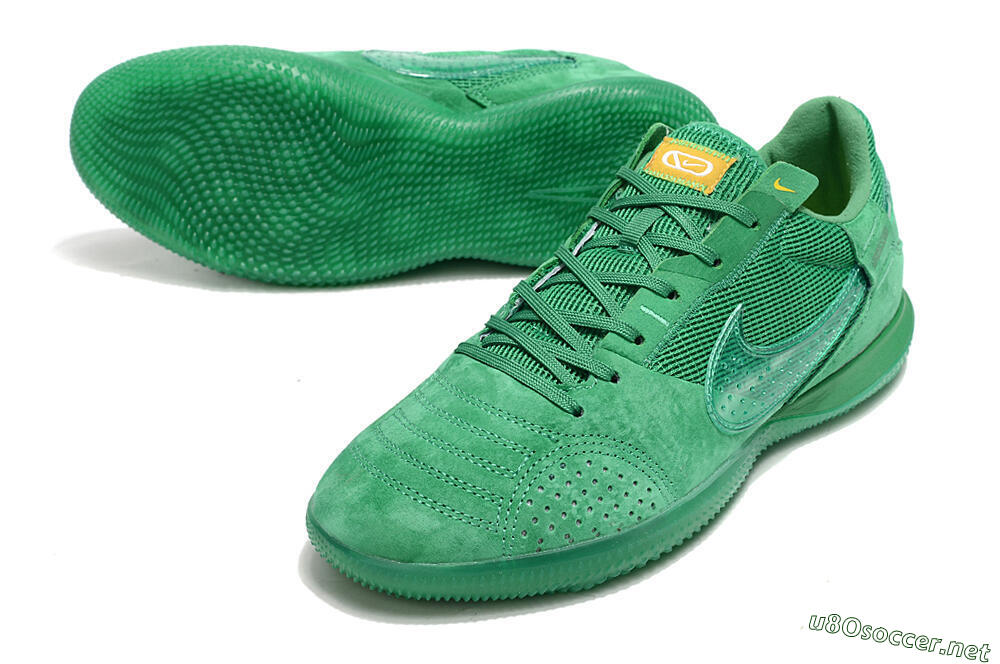 Men's Nike Street Gato IC Football Shoes - Green/Green/Green 3