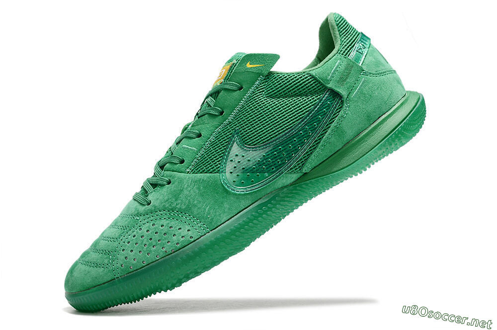 Men's Nike Street Gato IC Football Shoes - Green/Green/Green 4