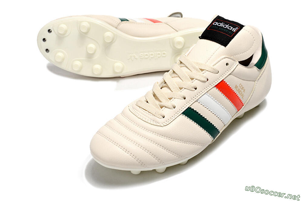 Men's Adidas Copa Mundial FG Football Boots - Beige/Green/White/Red 3