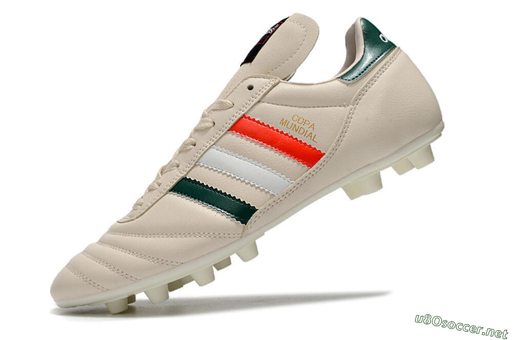 Men's Adidas Copa Mundial FG Football Boots - Beige/Green/White/Red 5