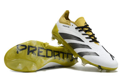Men's Adidas Predator Accuracy FG Football Boots - White/Black/Yellow