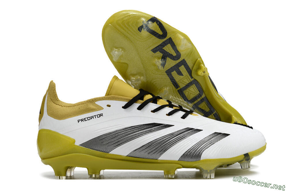 Men's Adidas Predator Accuracy FG Football Boots - White/Black/Yellow 2