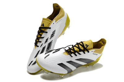 Men's Adidas Predator Accuracy FG Football Boots - White/Black/Yellow
