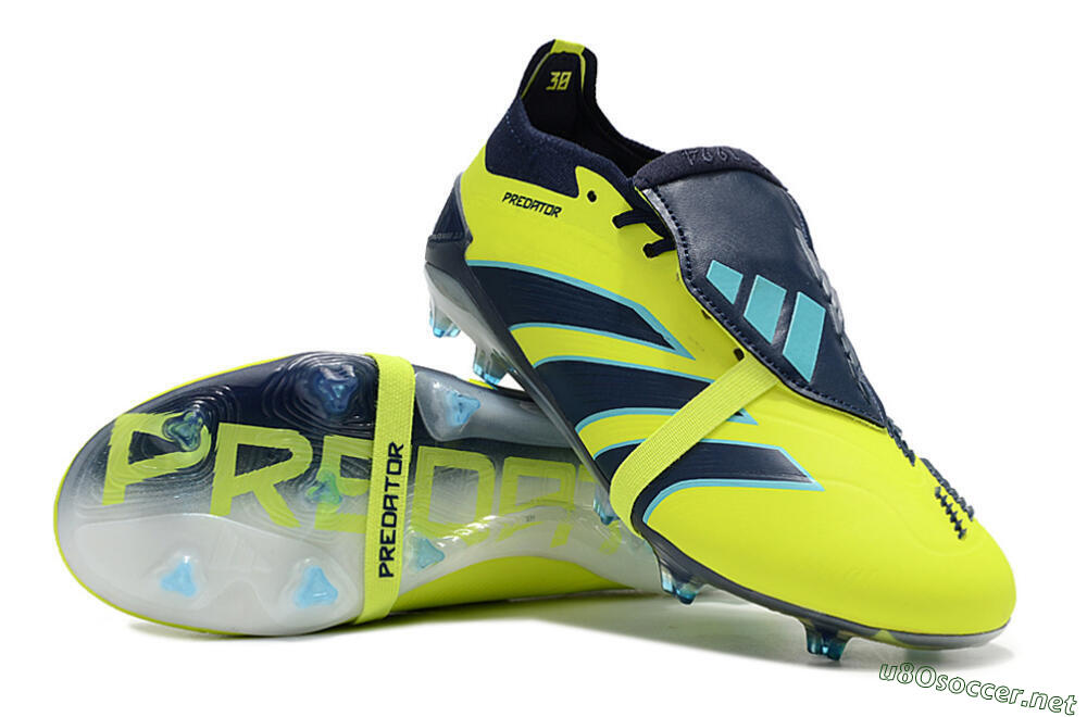 Unisex Adidas Predator Elite Foldover Tongue FG Football Boots - Yellow/Blue/Jade 3