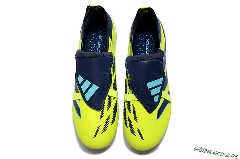 Unisex Adidas Predator Elite Foldover Tongue FG Football Boots - Yellow/Blue/Jade 4