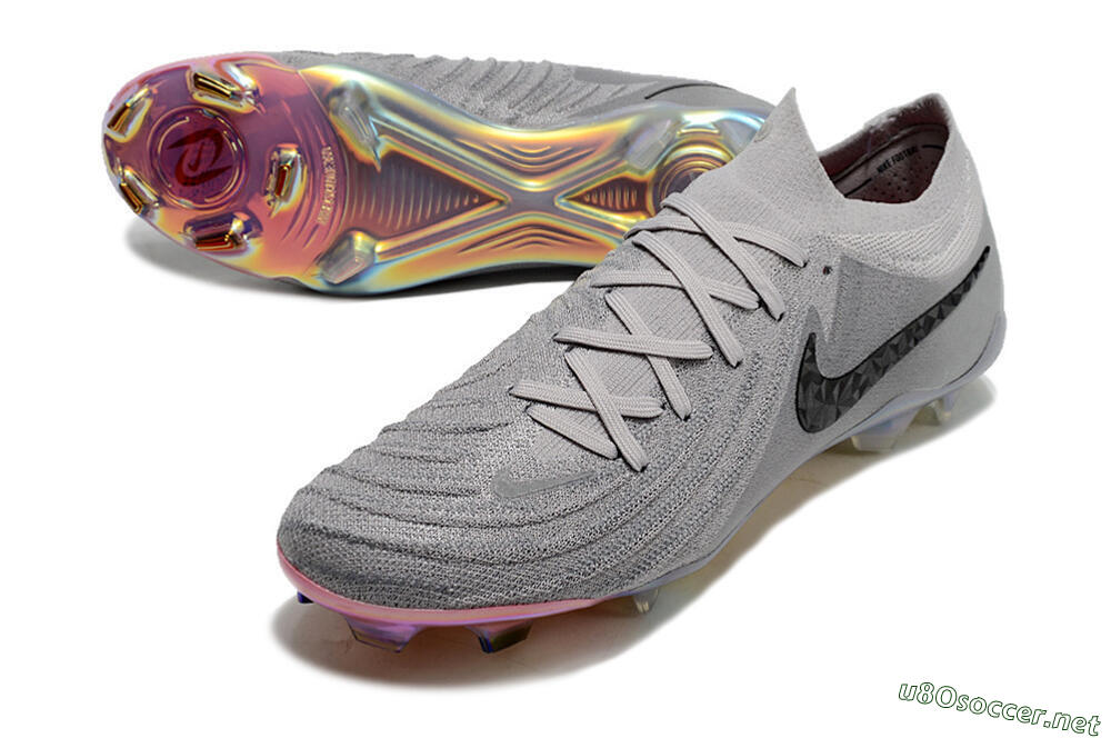 Unisex Nike Phantom Luna Elite NU FG Football Boots - Grey/Black/Blue 3