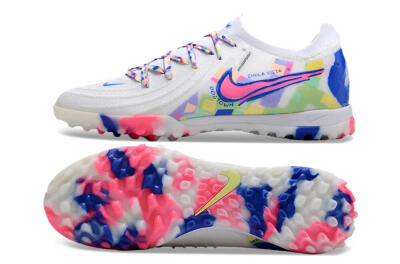 Men's Nike Phantom GX 2 Elite TF Football Shoes - White/Blue/Pink/Yellow