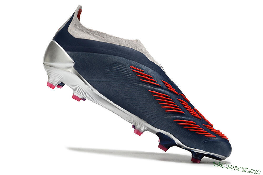 Unisex Adidas Predator Accuracy+ Laceless FG Football Boots - Silver/Blue/Red 4