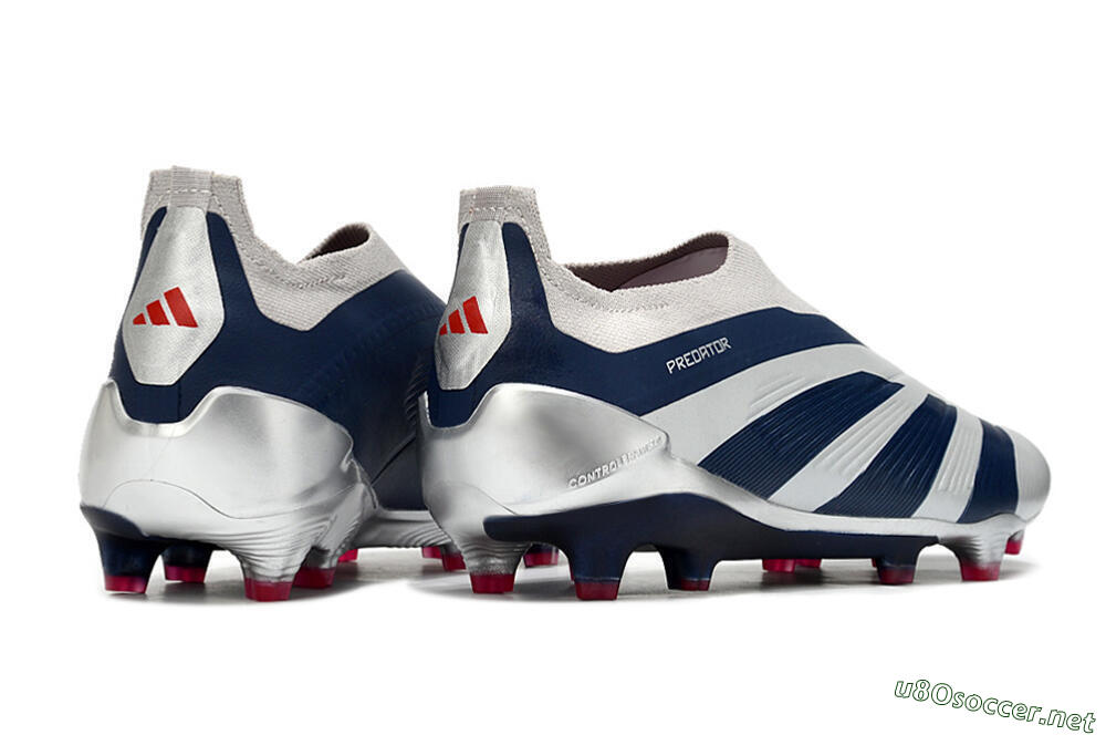 Unisex Adidas Predator Accuracy+ Laceless FG Football Boots - Silver/Blue/Red 6
