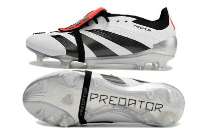 Men's Adidas Predator Elite Foldover Tongue FG Football Boots - White/Black/Red