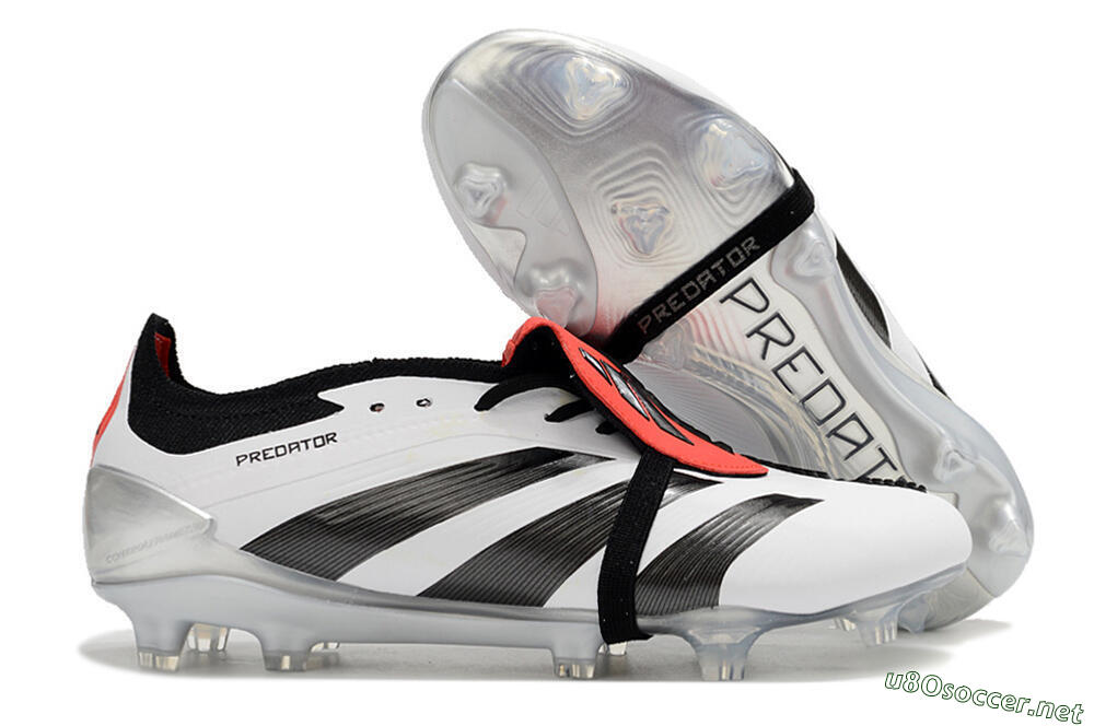 Men's Adidas Predator Elite Foldover Tongue FG Football Boots - White/Black/Red 2