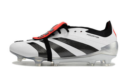Men's Adidas Predator Elite Foldover Tongue FG Football Boots - White/Black/Red