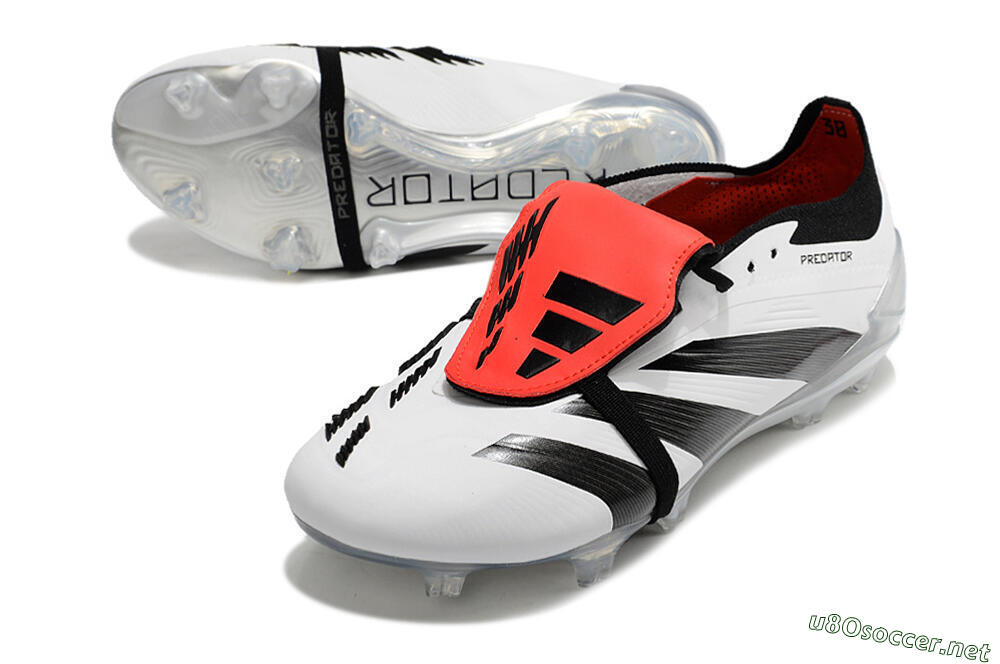 Men's Adidas Predator Elite Foldover Tongue FG Football Boots - White/Black/Red 3