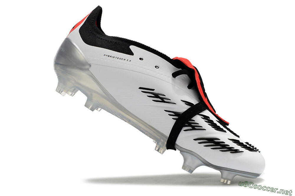 Men's Adidas Predator Elite Foldover Tongue FG Football Boots - White/Black/Red 4
