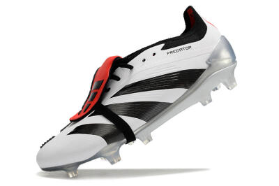 Men's Adidas Predator Elite Foldover Tongue FG Football Boots - White/Black/Red