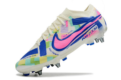Men's Nike Air Zoom Mercurial Vapor 15 Elite SG Football Boots - White/Blue/Pink