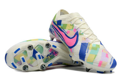 Men's Nike Air Zoom Mercurial Vapor 15 Elite SG Football Boots - White/Blue/Pink