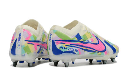 Men's Nike Air Zoom Mercurial Vapor 15 Elite SG Football Boots - White/Blue/Pink