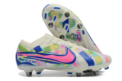 Men's Nike Air Zoom Mercurial Vapor 15 Elite SG Football Boots - White/Blue/Pink