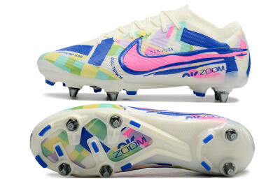 Men's Nike Air Zoom Mercurial Vapor 15 Elite SG Football Boots - White/Blue/Pink