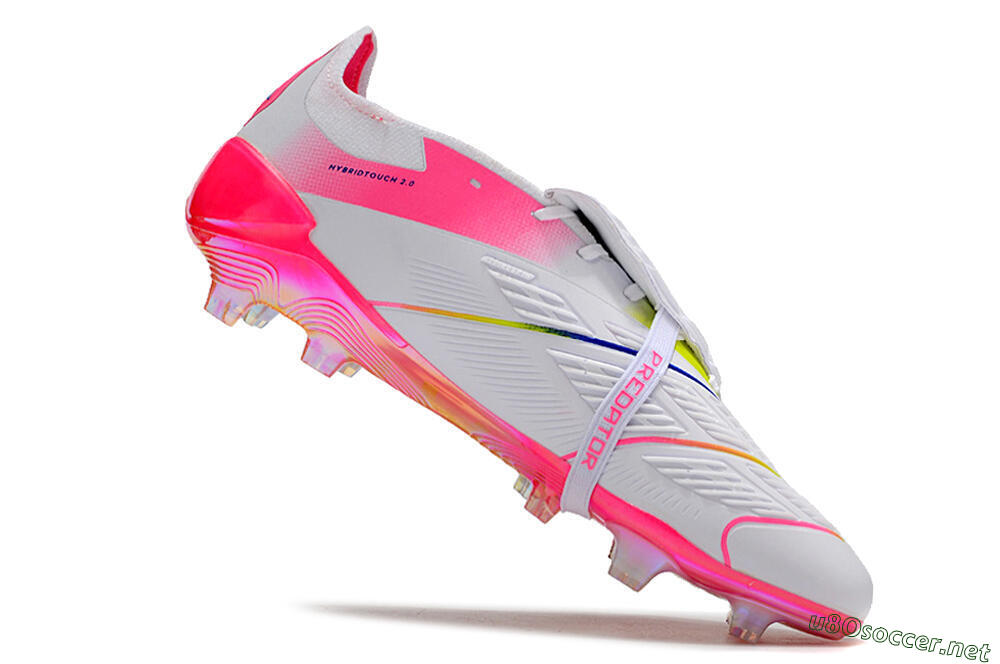 Men's Adidas Predator Accuracy+ Laceless FG Football Boots - White/Pink/Purple 4