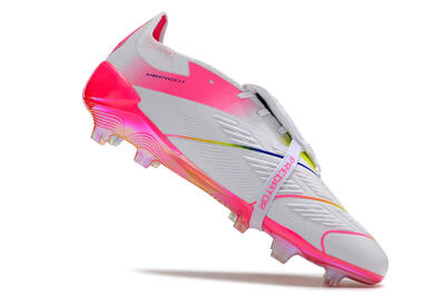 Men's Adidas Predator Accuracy+ Laceless FG Football Boots - White/Pink/Purple