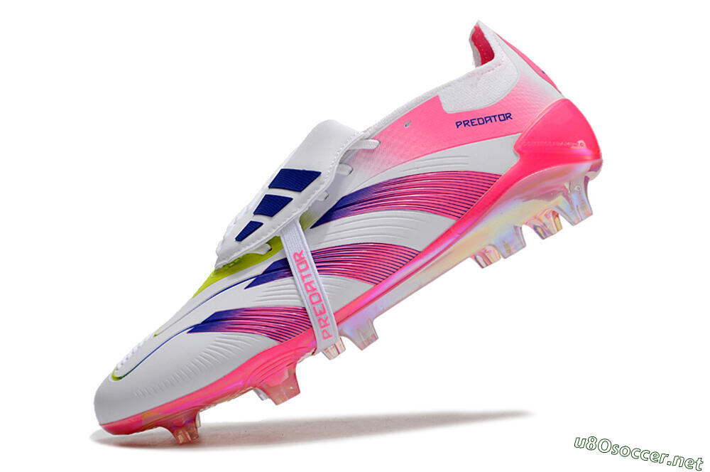 Men's Adidas Predator Accuracy+ Laceless FG Football Boots - White/Pink/Purple 5