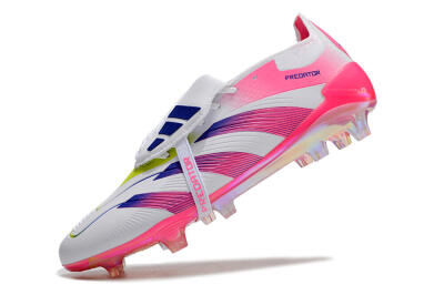 Men's Adidas Predator Accuracy+ Laceless FG Football Boots - White/Pink/Purple