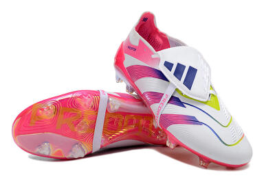 Men's Adidas Predator Accuracy+ Laceless FG Football Boots - White/Pink/Purple
