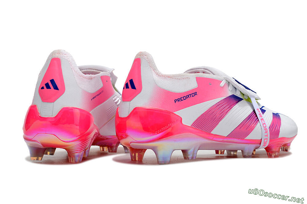 Men's Adidas Predator Accuracy+ Laceless FG Football Boots - White/Pink/Purple 6