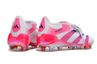 Men's Adidas Predator Accuracy+ Laceless FG Football Boots - White/Pink/Purple