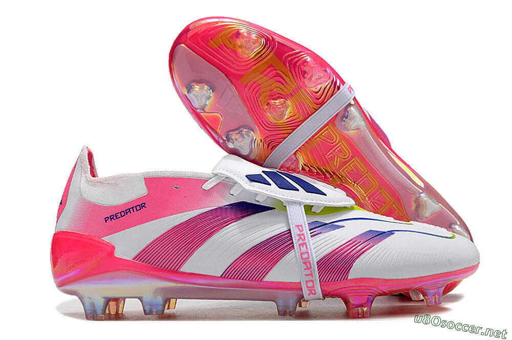 Men's Adidas Predator Accuracy+ Laceless FG Football Boots - White/Pink/Purple 2