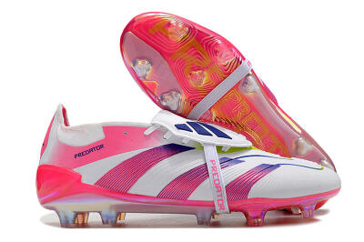 Men's Adidas Predator Accuracy+ Laceless FG Football Boots - White/Pink/Purple