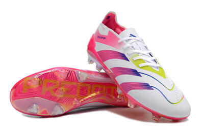Men's Adidas Predator Accuracy Elite FG Football Boots - White/Pink/Purple