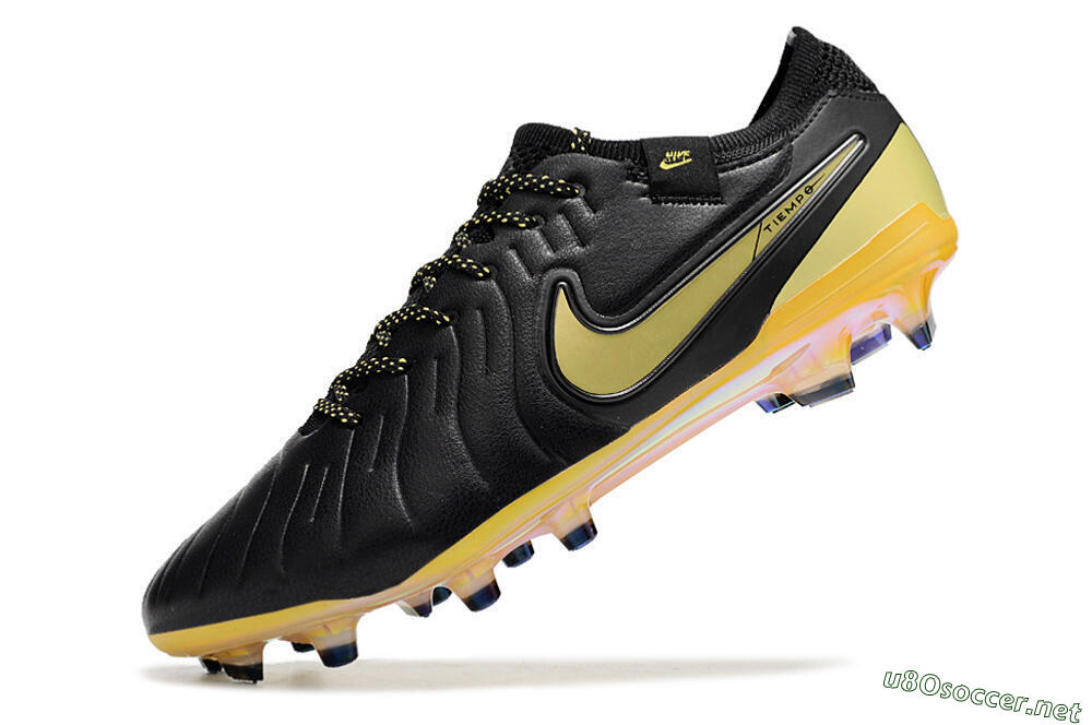 Men's Nike Tiempo Legend 10 Elite FG Football Boots - Black/Gold 5