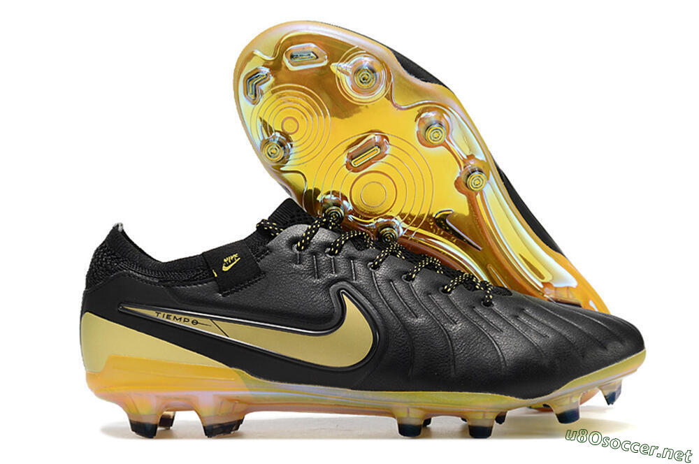 Men's Nike Tiempo Legend 10 Elite FG Football Boots - Black/Gold 2