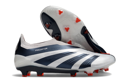 Men's Adidas Predator Accuracy+ Laceless FG Football Boots - Silver/Blue/Red