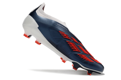 Men's Adidas Predator Accuracy+ Laceless FG Football Boots - Silver/Blue/Red