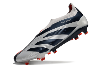 Men's Adidas Predator Accuracy+ Laceless FG Football Boots - Silver/Blue/Red