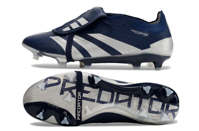 Men's Adidas Predator Elite Foldover Tongue FG Football Boots - Blue/White/Silver