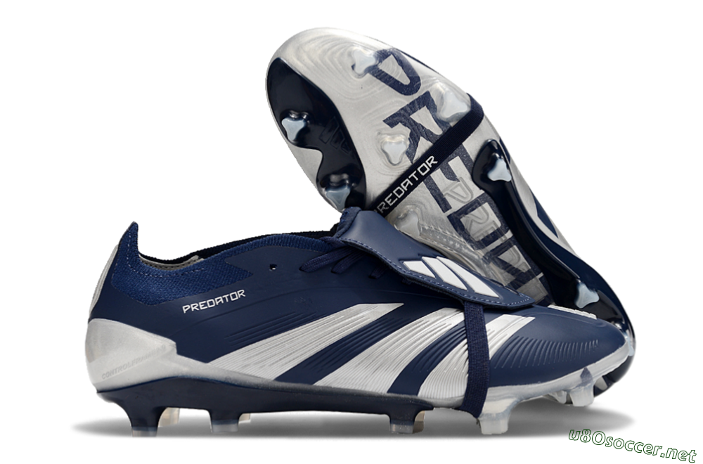 Men's Adidas Predator Elite Foldover Tongue FG Football Boots - Blue/White/Silver 2