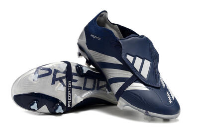 Men's Adidas Predator Elite Foldover Tongue FG Football Boots - Blue/White/Silver
