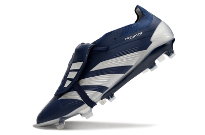 Men's Adidas Predator Elite Foldover Tongue FG Football Boots - Blue/White/Silver