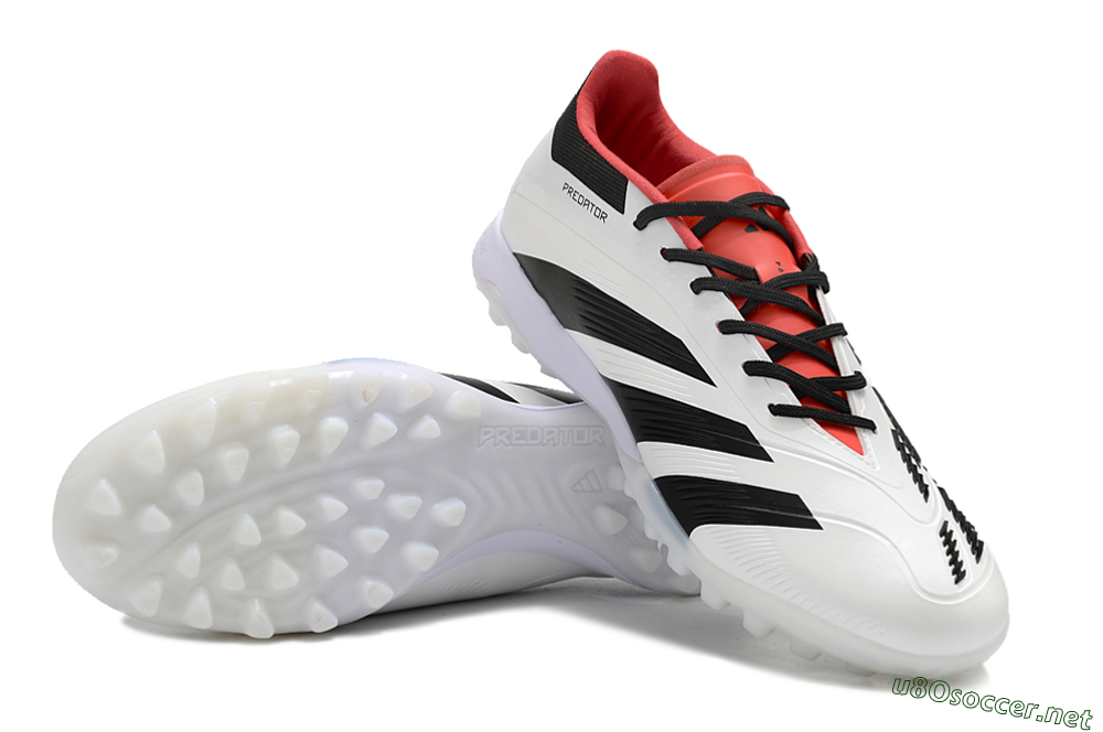Men's Adidas Predator 24 Elite TF Football Shoes - White/Black/Red 3