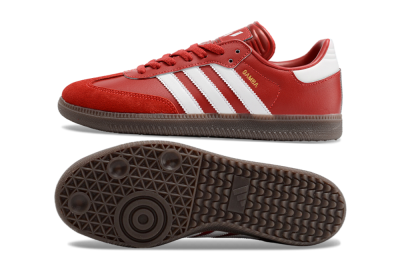 Men's Adidas Samba Messi Indoor TF Football Shoes - Red/White/Brown