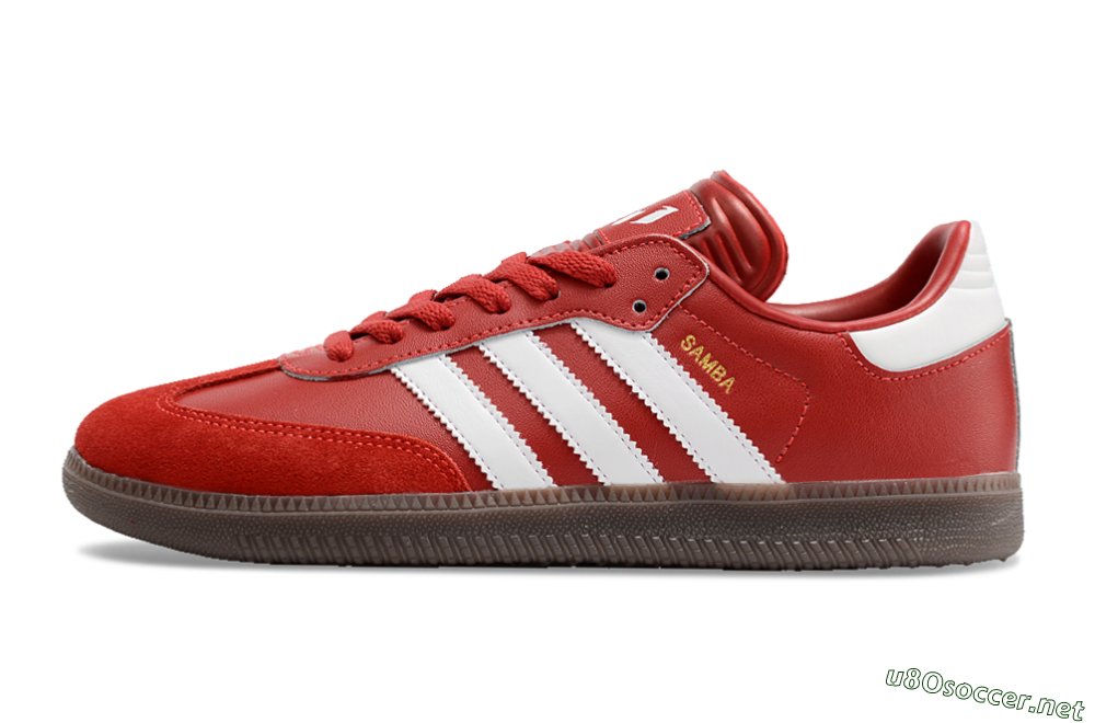Men's Adidas Samba Messi Indoor TF Football Shoes - Red/White/Brown 0
